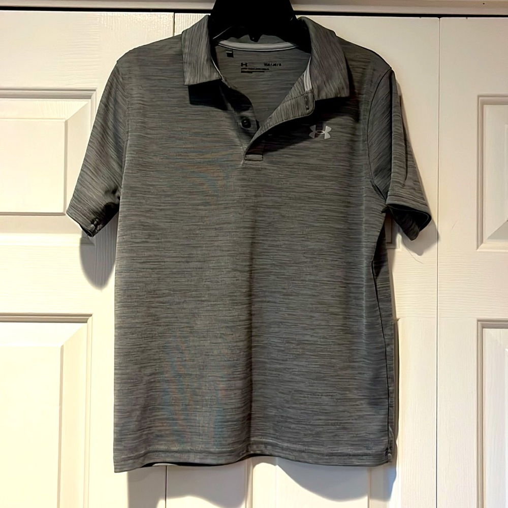 Under Armour Grey Polo style T Shirt Youth large
